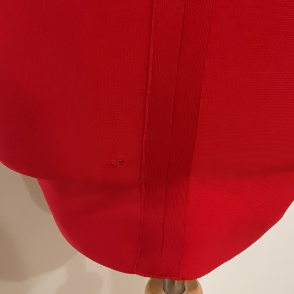 H:Ours Alisha One Shoulder Dress in Red, Size: XS - Picture 11 of 12